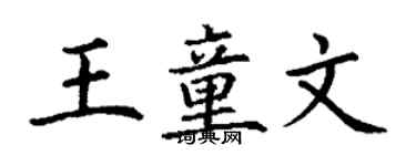 丁謙王童文楷書個性簽名怎么寫