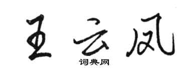 駱恆光王雲鳳行書個性簽名怎么寫