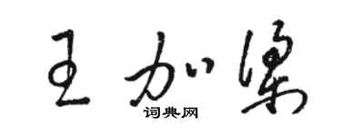 駱恆光王加梁草書個性簽名怎么寫