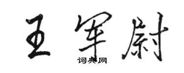 駱恆光王軍尉行書個性簽名怎么寫