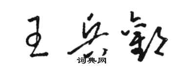 駱恆光王兵歡草書個性簽名怎么寫