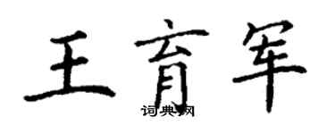 丁謙王育軍楷書個性簽名怎么寫