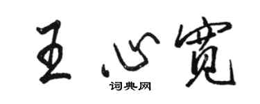 駱恆光王心寬行書個性簽名怎么寫