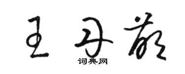 駱恆光王丹萌草書個性簽名怎么寫