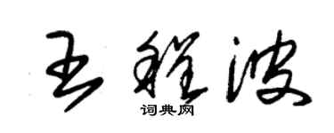 朱錫榮王程波草書個性簽名怎么寫