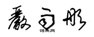 朱錫榮嚴雨彤草書個性簽名怎么寫