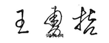駱恆光王勇哲草書個性簽名怎么寫