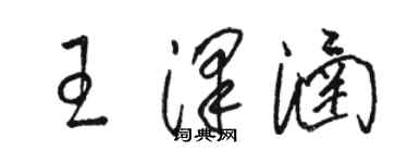 駱恆光王澤涵草書個性簽名怎么寫