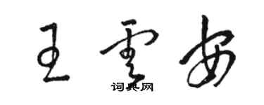 駱恆光王雲安草書個性簽名怎么寫