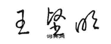 駱恆光王堅明草書個性簽名怎么寫