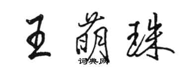 駱恆光王萌珠行書個性簽名怎么寫