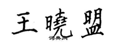 何伯昌王曉盟楷書個性簽名怎么寫
