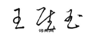 駱恆光王慰玉草書個性簽名怎么寫