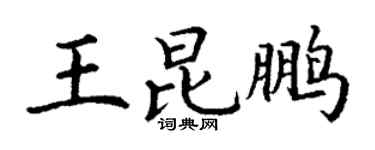 丁謙王昆鵬楷書個性簽名怎么寫
