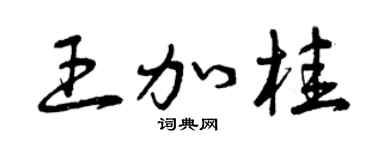 曾慶福王加桂草書個性簽名怎么寫