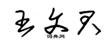 朱錫榮王文君草書個性簽名怎么寫