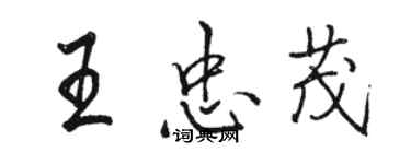 駱恆光王忠茂行書個性簽名怎么寫