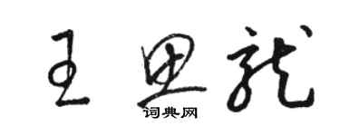 駱恆光王思龍草書個性簽名怎么寫