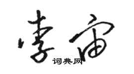 駱恆光李宙草書個性簽名怎么寫