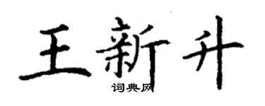 丁謙王新升楷書個性簽名怎么寫