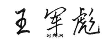 駱恆光王軍彪行書個性簽名怎么寫