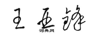 駱恆光王亞鋒草書個性簽名怎么寫