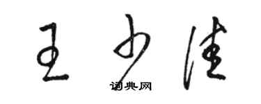 駱恆光王少佳草書個性簽名怎么寫