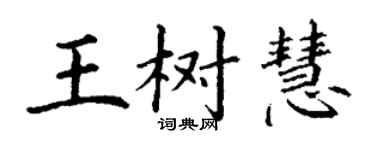丁謙王樹慧楷書個性簽名怎么寫