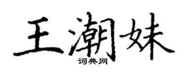 丁謙王潮妹楷書個性簽名怎么寫