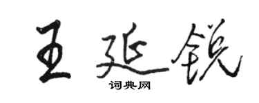 駱恆光王延銳行書個性簽名怎么寫