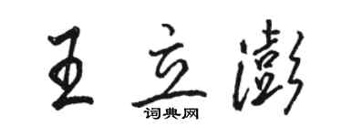 駱恆光王立澎行書個性簽名怎么寫