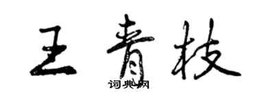 曾慶福王青枝行書個性簽名怎么寫