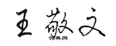 駱恆光王敬文行書個性簽名怎么寫