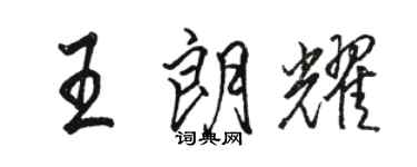 駱恆光王朗耀行書個性簽名怎么寫