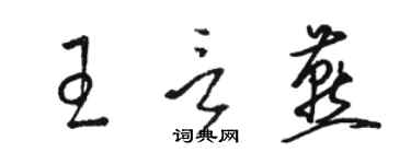 駱恆光王言燕草書個性簽名怎么寫