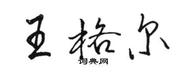 駱恆光王格爾行書個性簽名怎么寫
