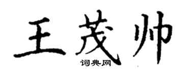 丁謙王茂帥楷書個性簽名怎么寫