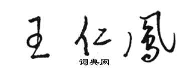 駱恆光王仁鳳草書個性簽名怎么寫