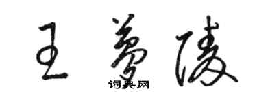 駱恆光王夢陵草書個性簽名怎么寫