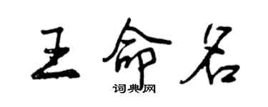 曾慶福王命名行書個性簽名怎么寫