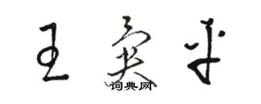 駱恆光王異平草書個性簽名怎么寫