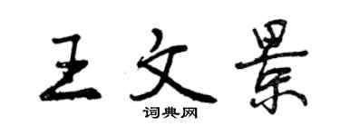 曾慶福王文景行書個性簽名怎么寫