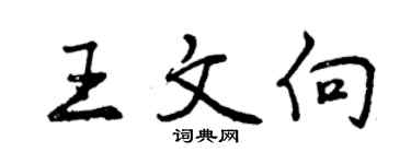 曾慶福王文向行書個性簽名怎么寫