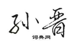 駱恆光孫晉行書個性簽名怎么寫