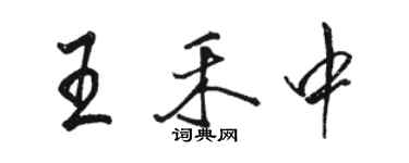駱恆光王禾中行書個性簽名怎么寫