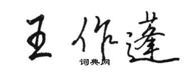 駱恆光王作蓬行書個性簽名怎么寫