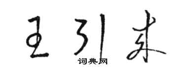 駱恆光王引來草書個性簽名怎么寫