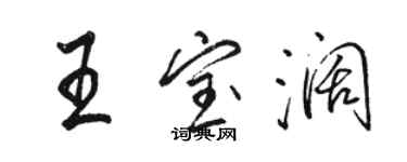 駱恆光王寶闊行書個性簽名怎么寫