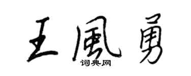 王正良王風勇行書個性簽名怎么寫