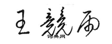 駱恆光王競雨草書個性簽名怎么寫